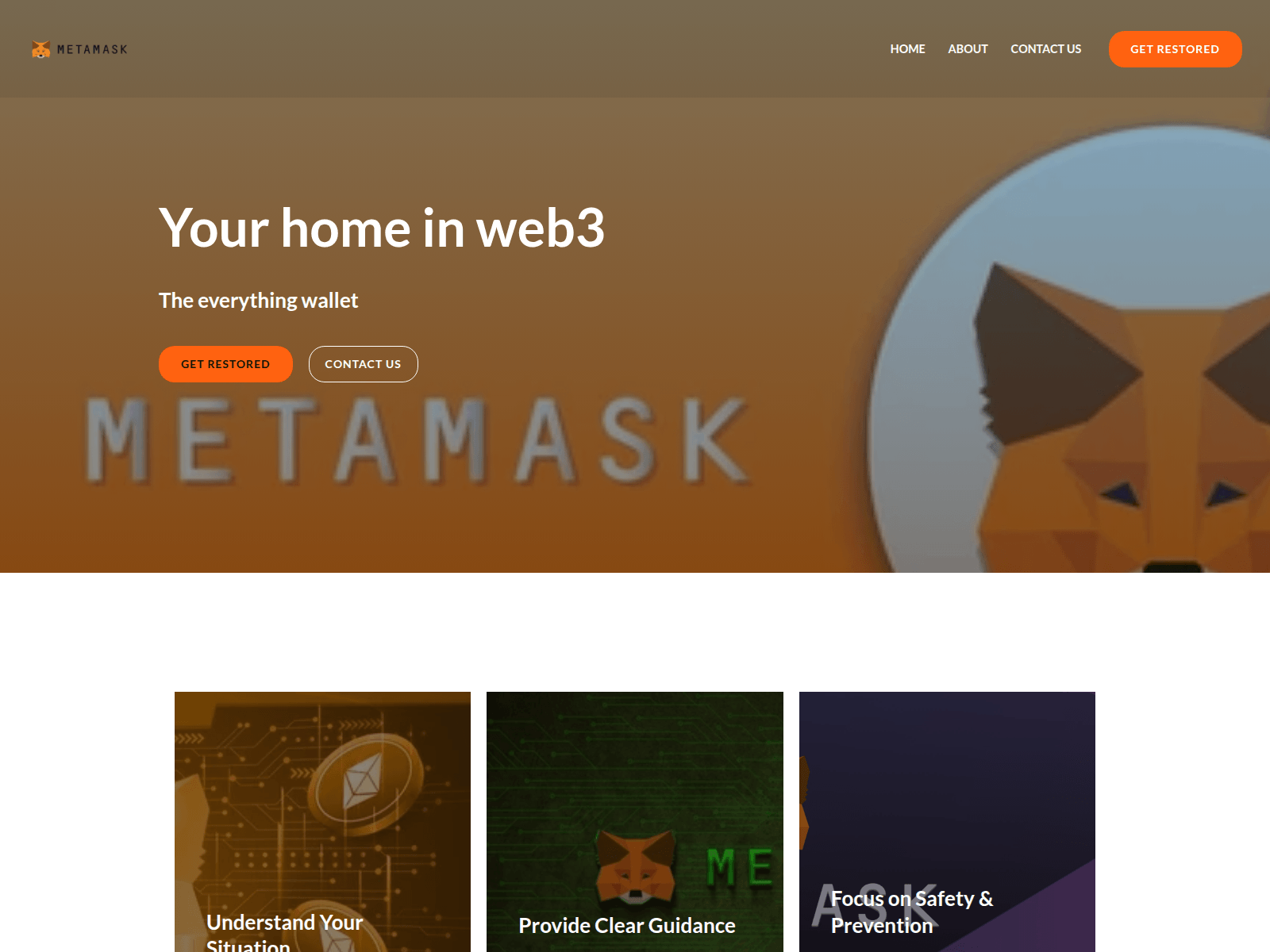 Screenshot of metamask.restor.ink