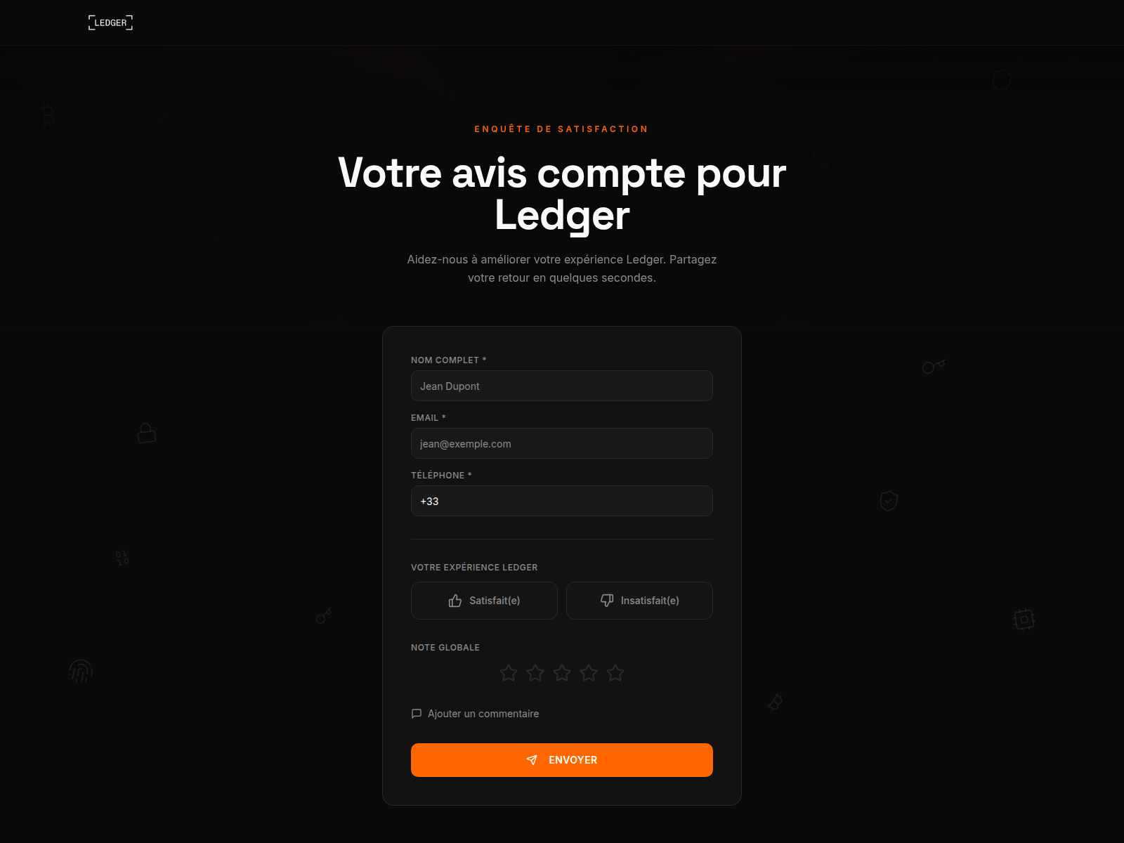 Screenshot of ledger-sondage.live