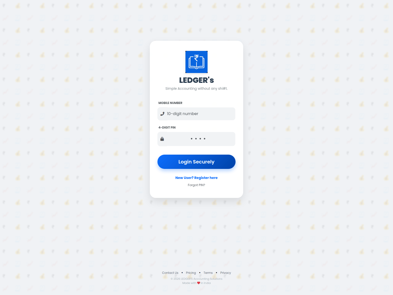 Screenshot of ledger.easy-shift.in