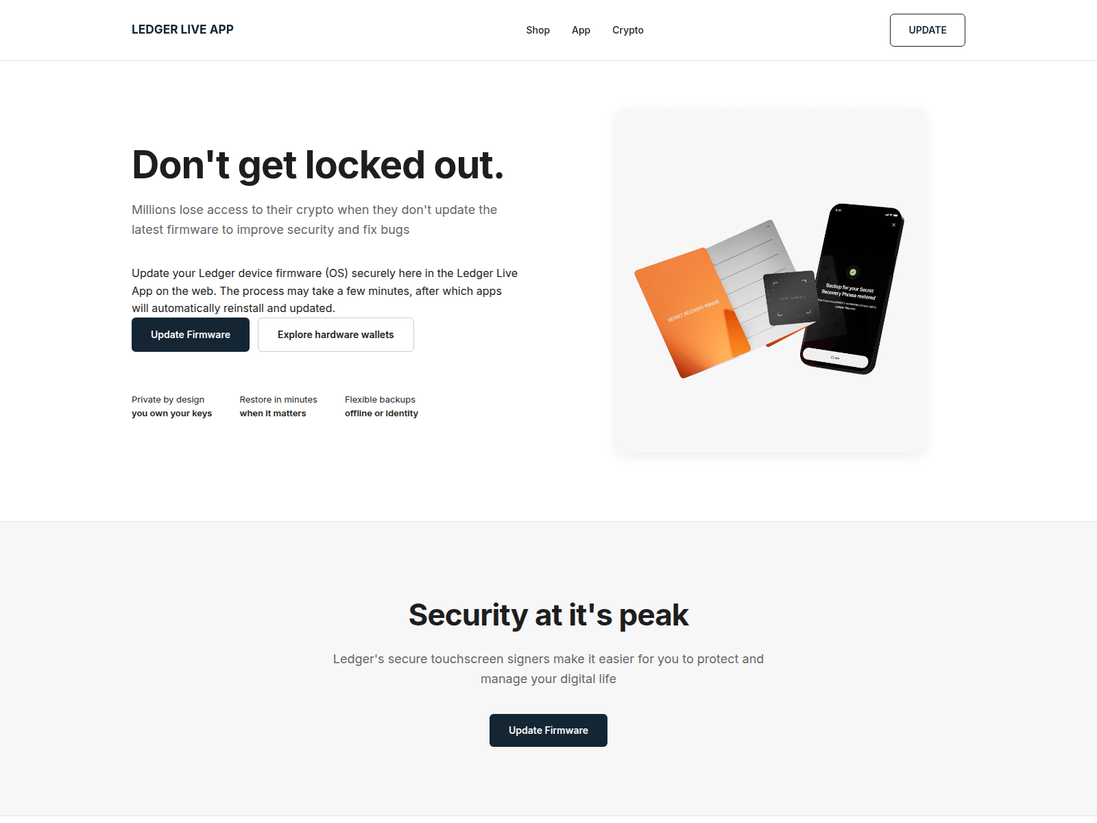 Screenshot of ledger.recoverysafely.com