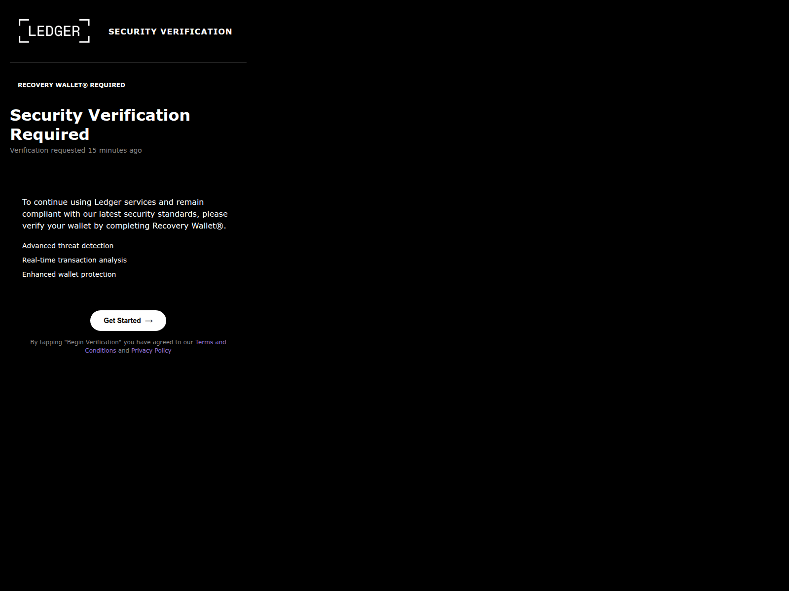 Screenshot of ledgerwalletrecovery.org