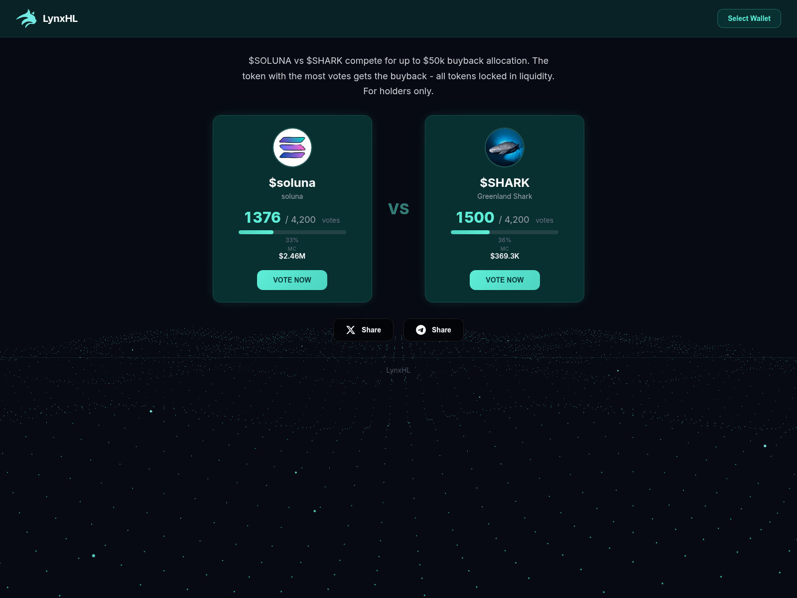 Screenshot of sharkvssoluna.lynx-buyback.xyz