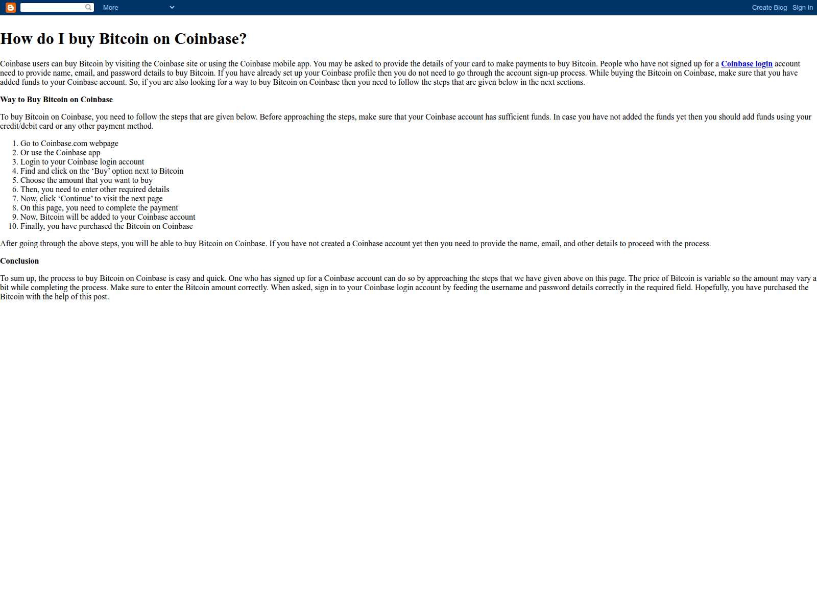 Screenshot of coiinbase-logiin.blogspot.is