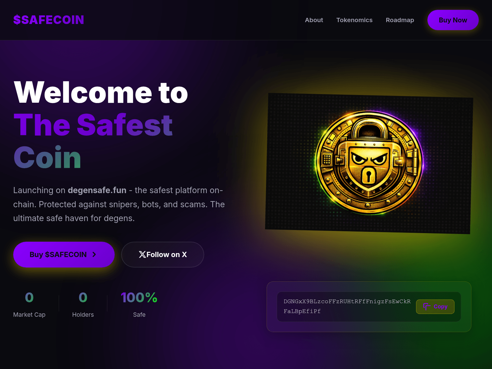 Screenshot of safestcoin.xyz