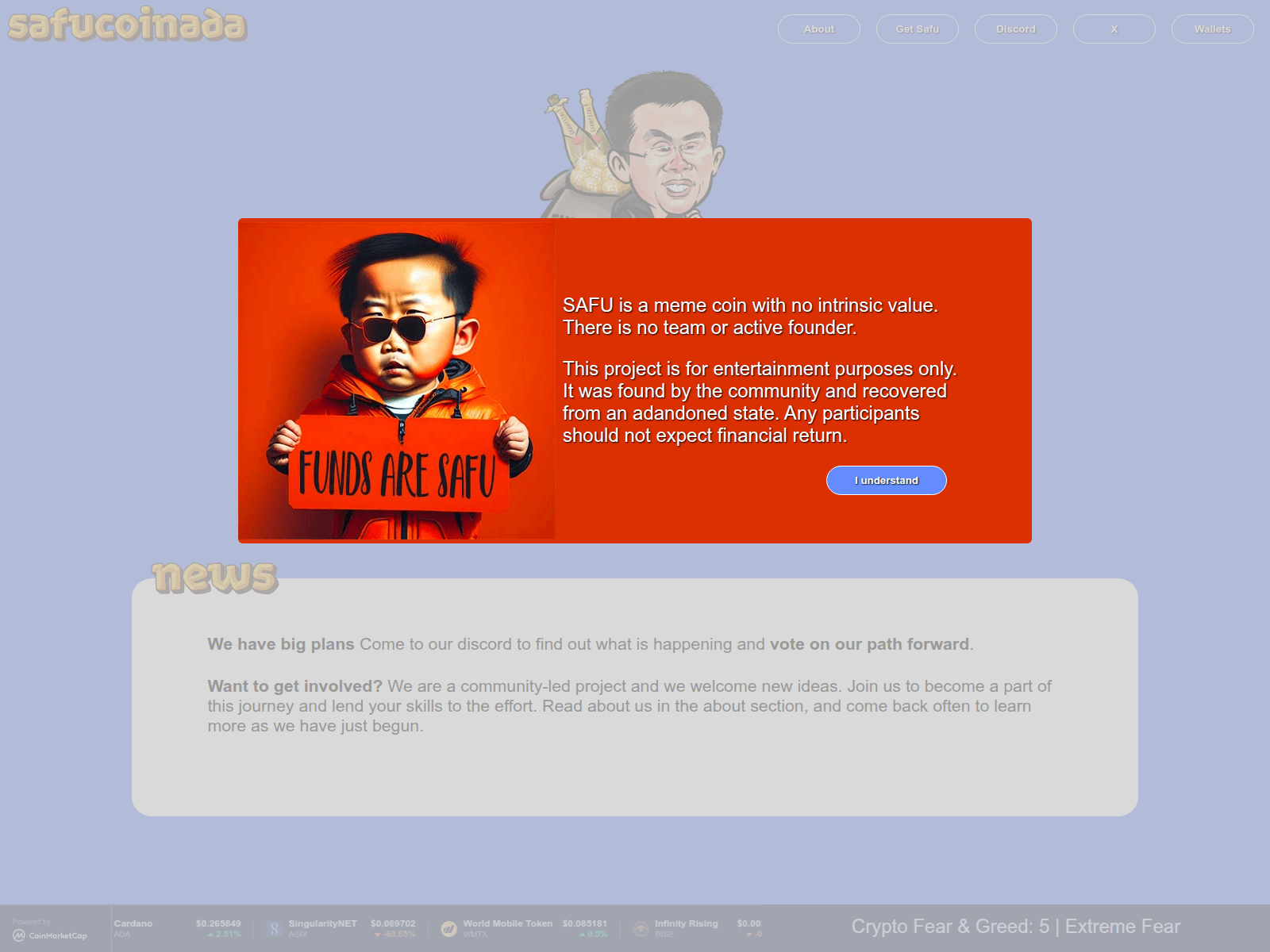 Screenshot of safucoinada.com
