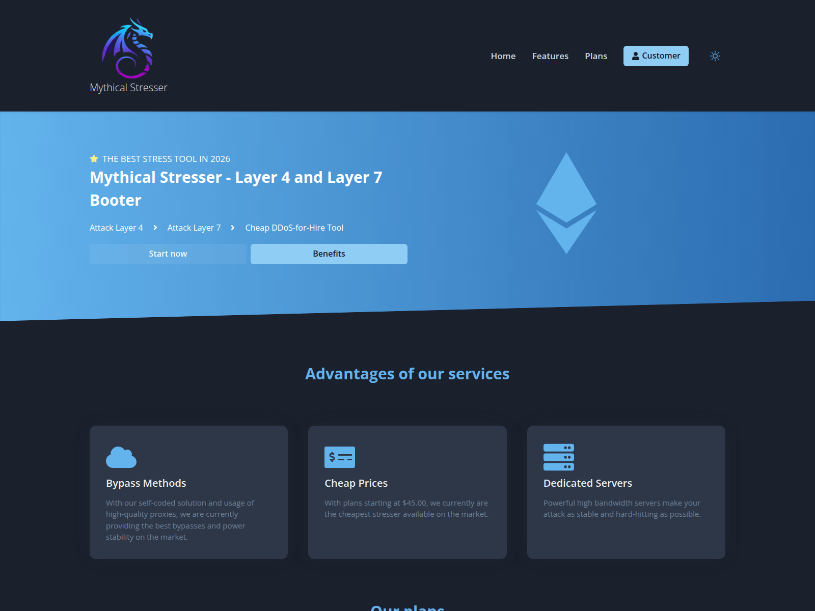 Screenshot of mythicalstress.com