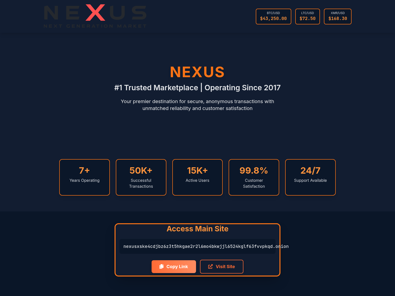 Screenshot of nexusonion.app