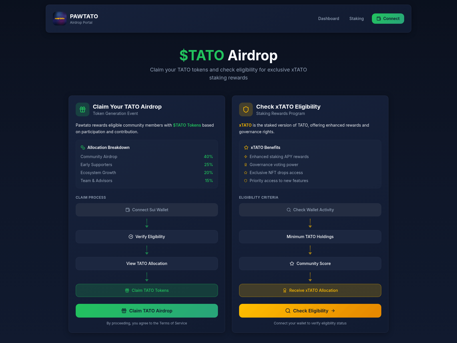 Screenshot of pawtatoreward.app