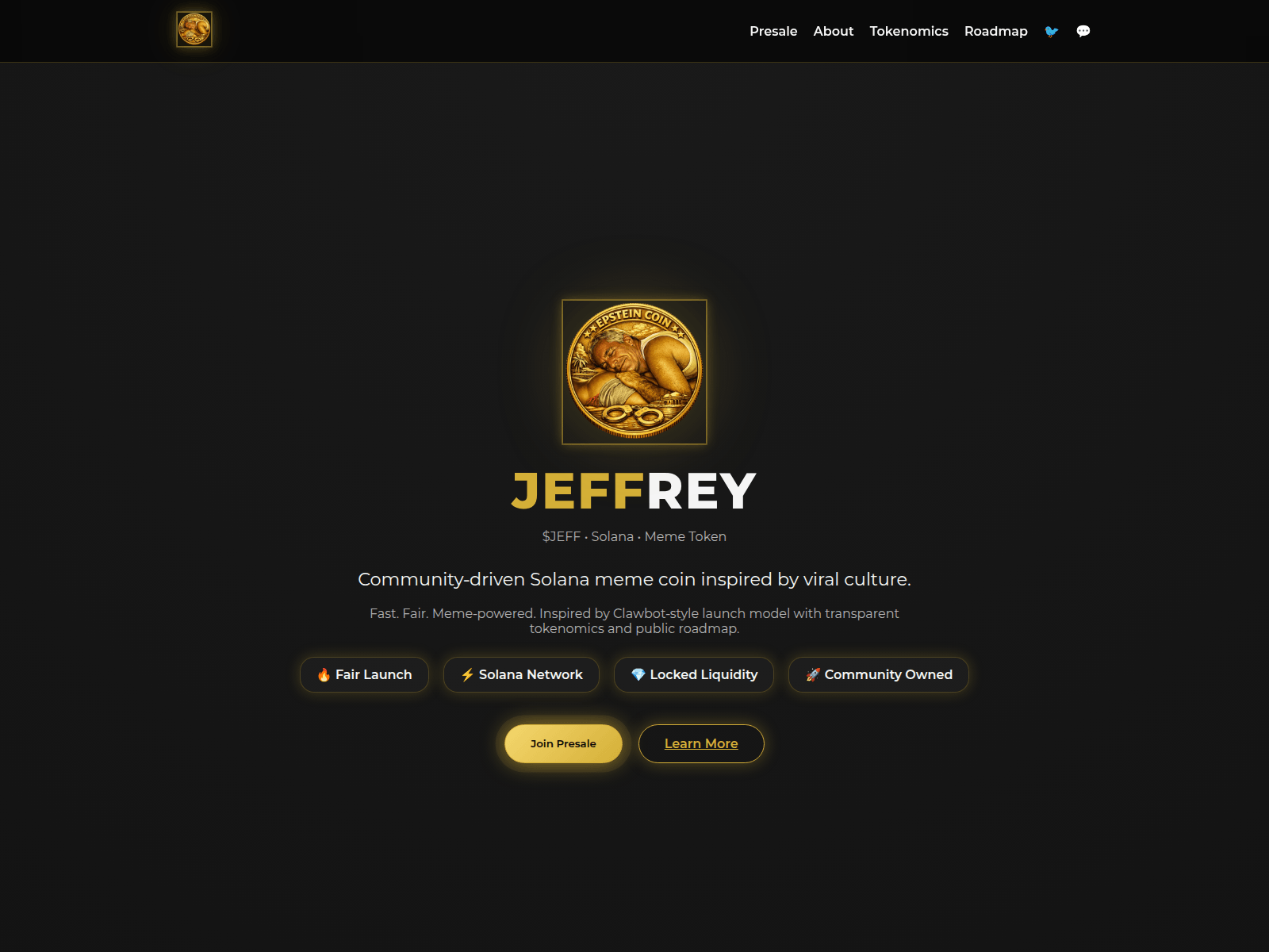 Screenshot of jeffreycoin.app