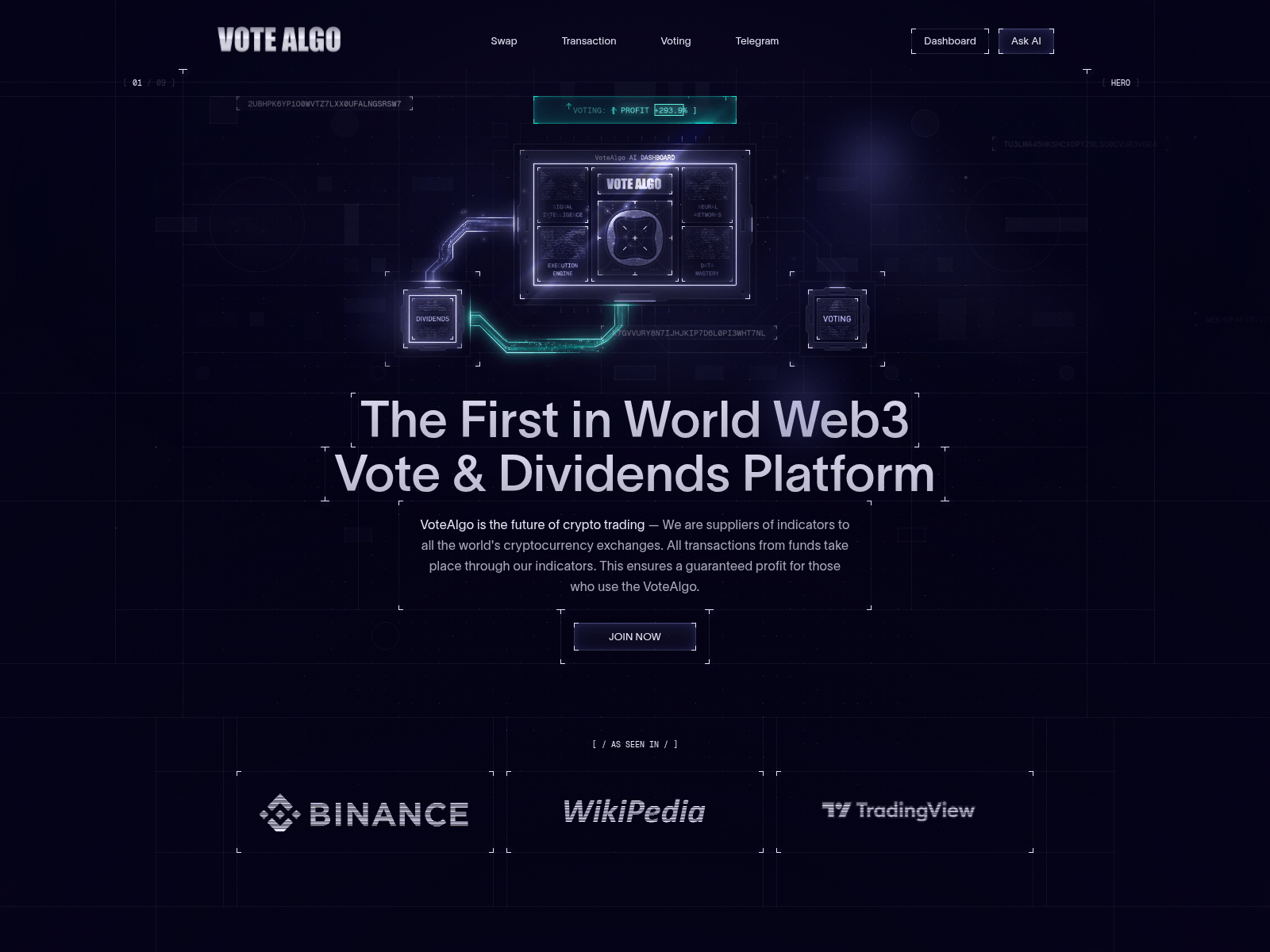 Screenshot of votealgo.app