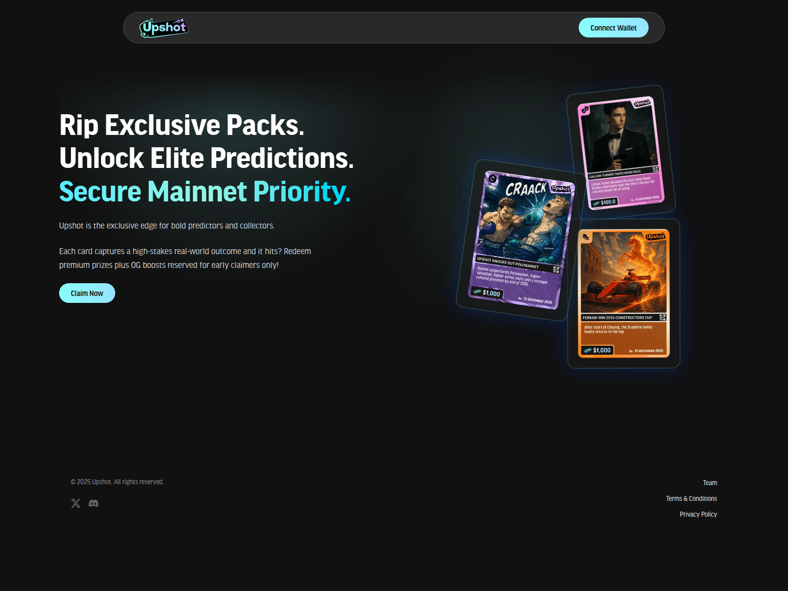 Screenshot of register-upshot.cards