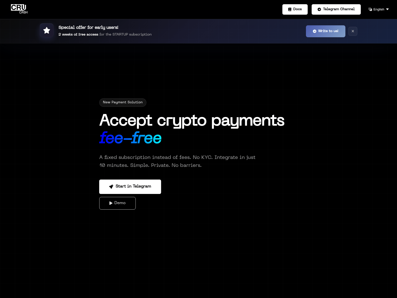 Screenshot of cru.cash