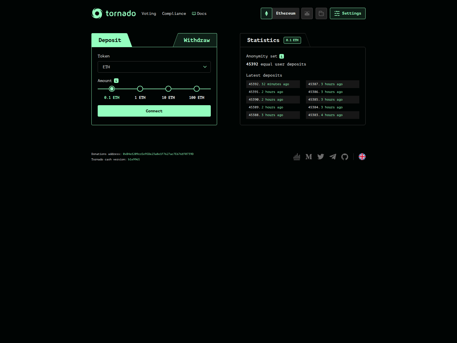 Screenshot of tornadocash.cfd