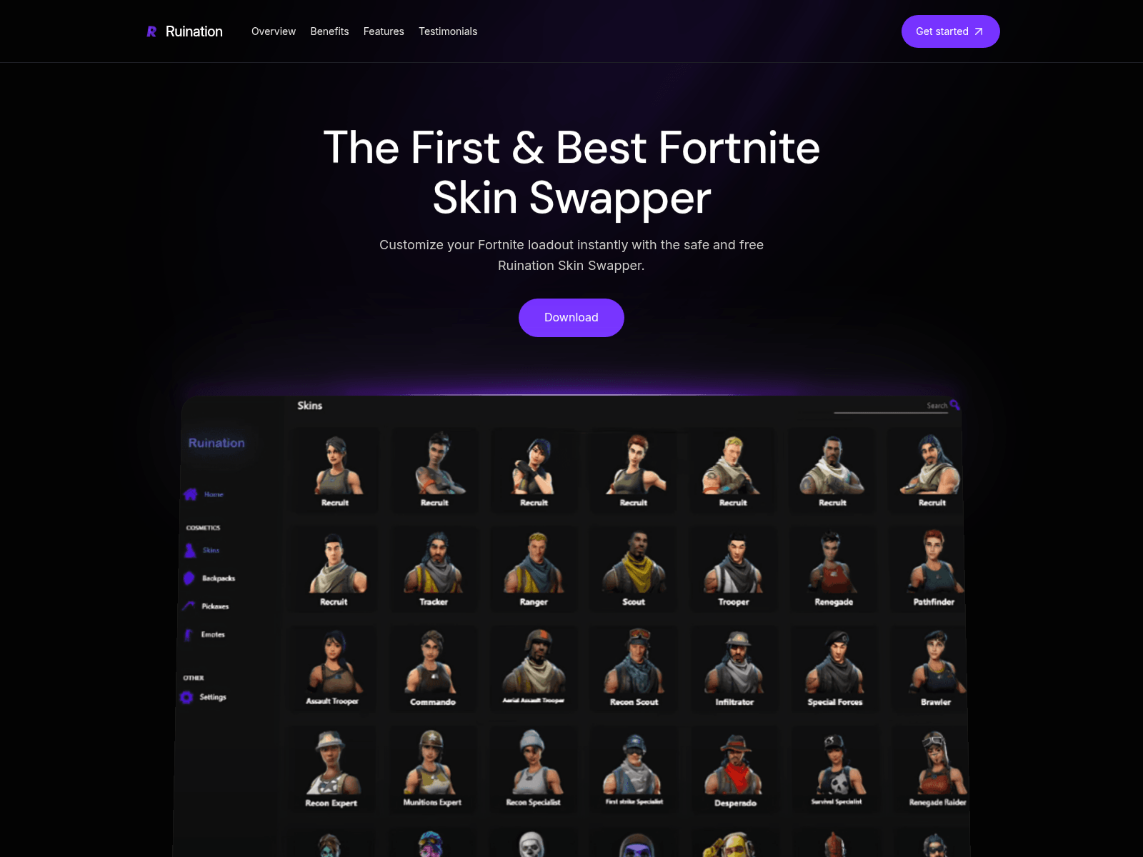 Screenshot of ruinationswapper.com