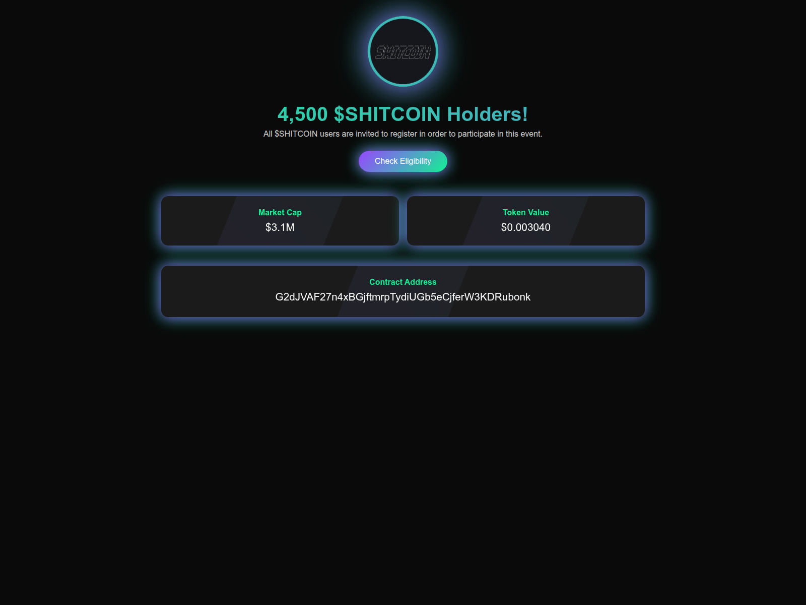 Screenshot of shitcoinsolana.com