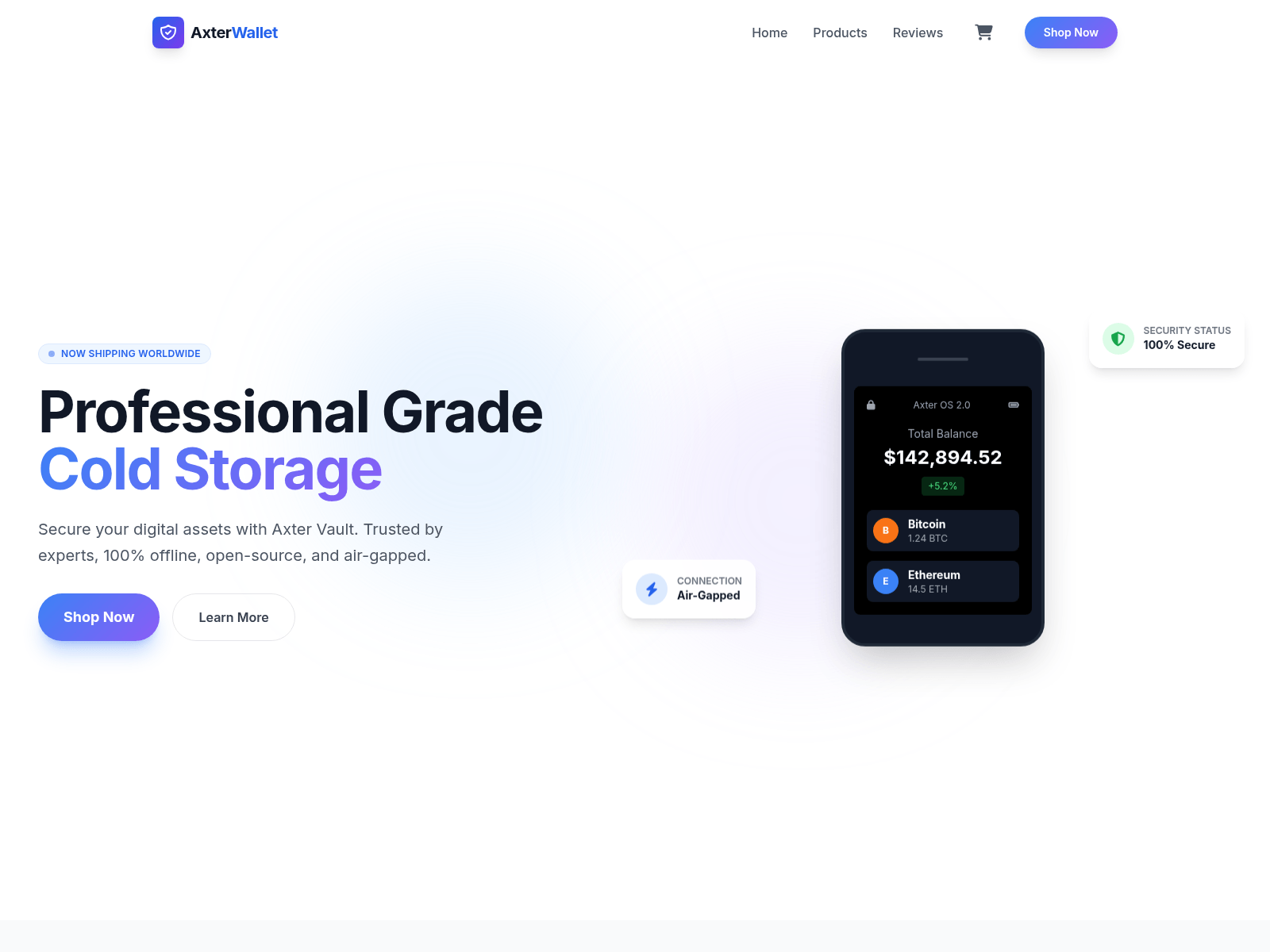 Screenshot of axtercoldwallet.com