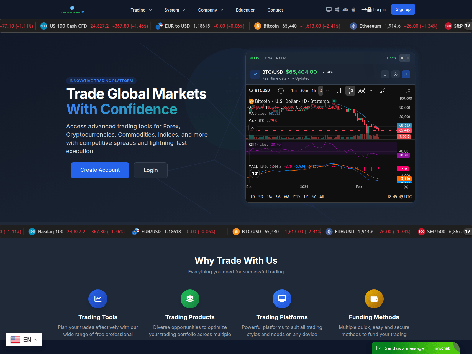 Screenshot of cryptovaultinvest.com