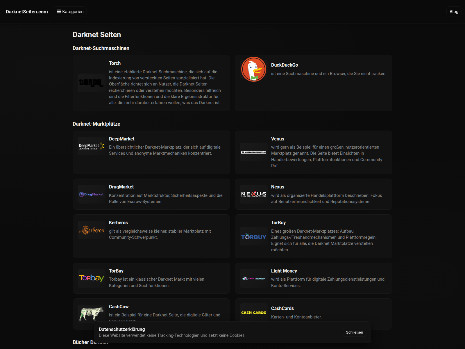 Screenshot of darknetseiten.com