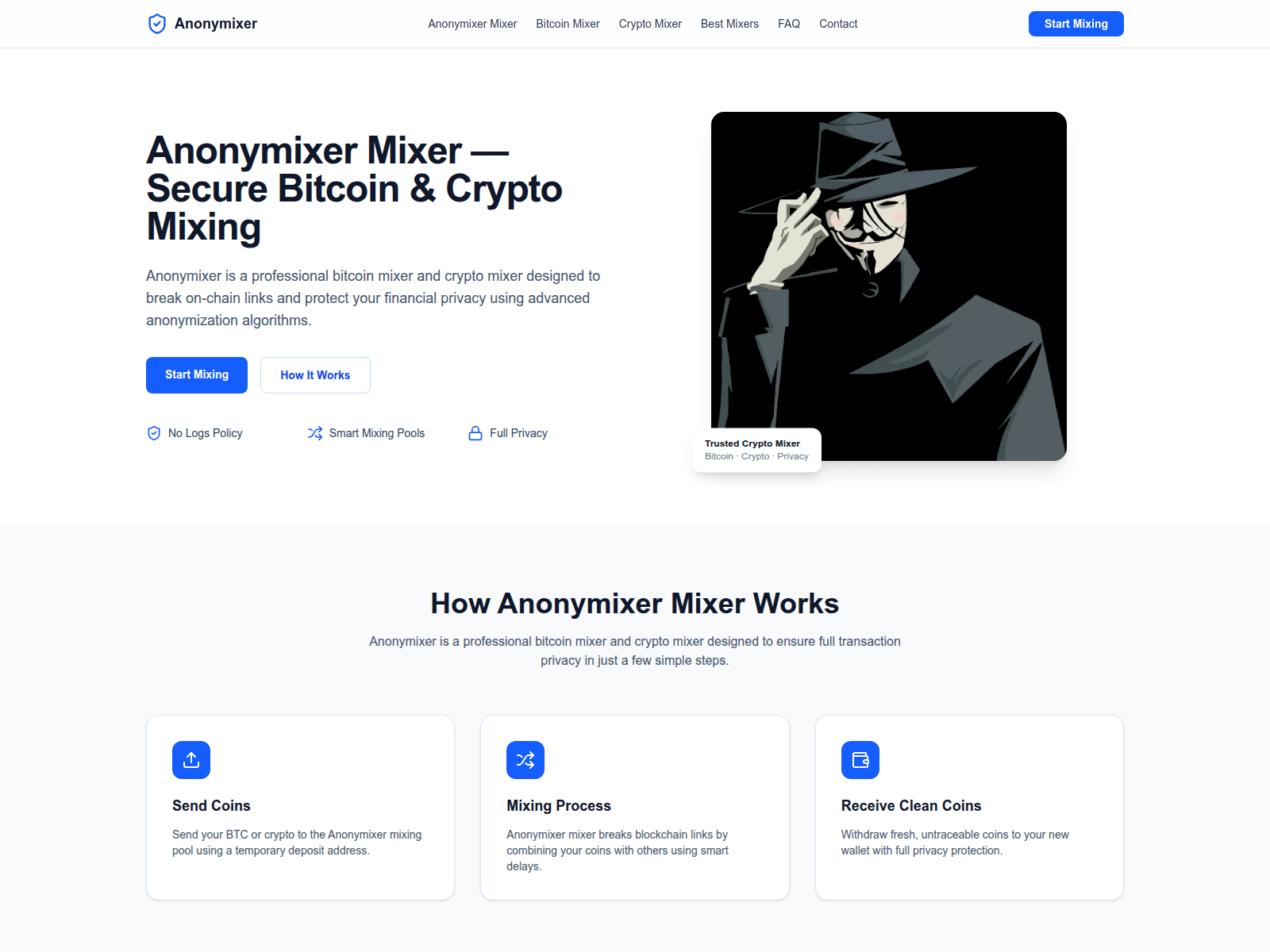 Screenshot of anonymixerswap.com