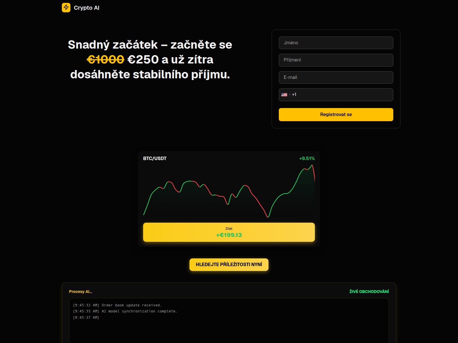 Screenshot of cztradingbot.com