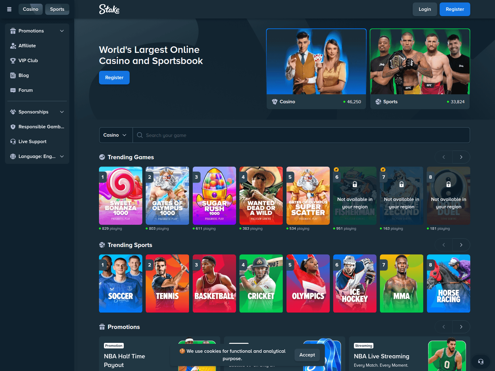 Screenshot of stake1150.com