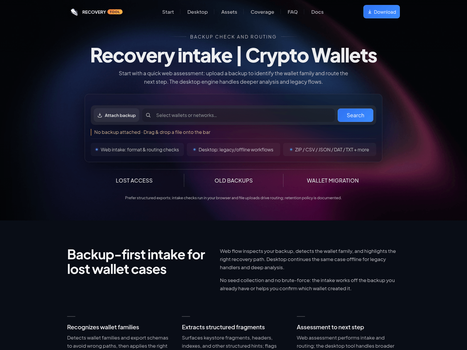 Screenshot of unlostrecovery.com