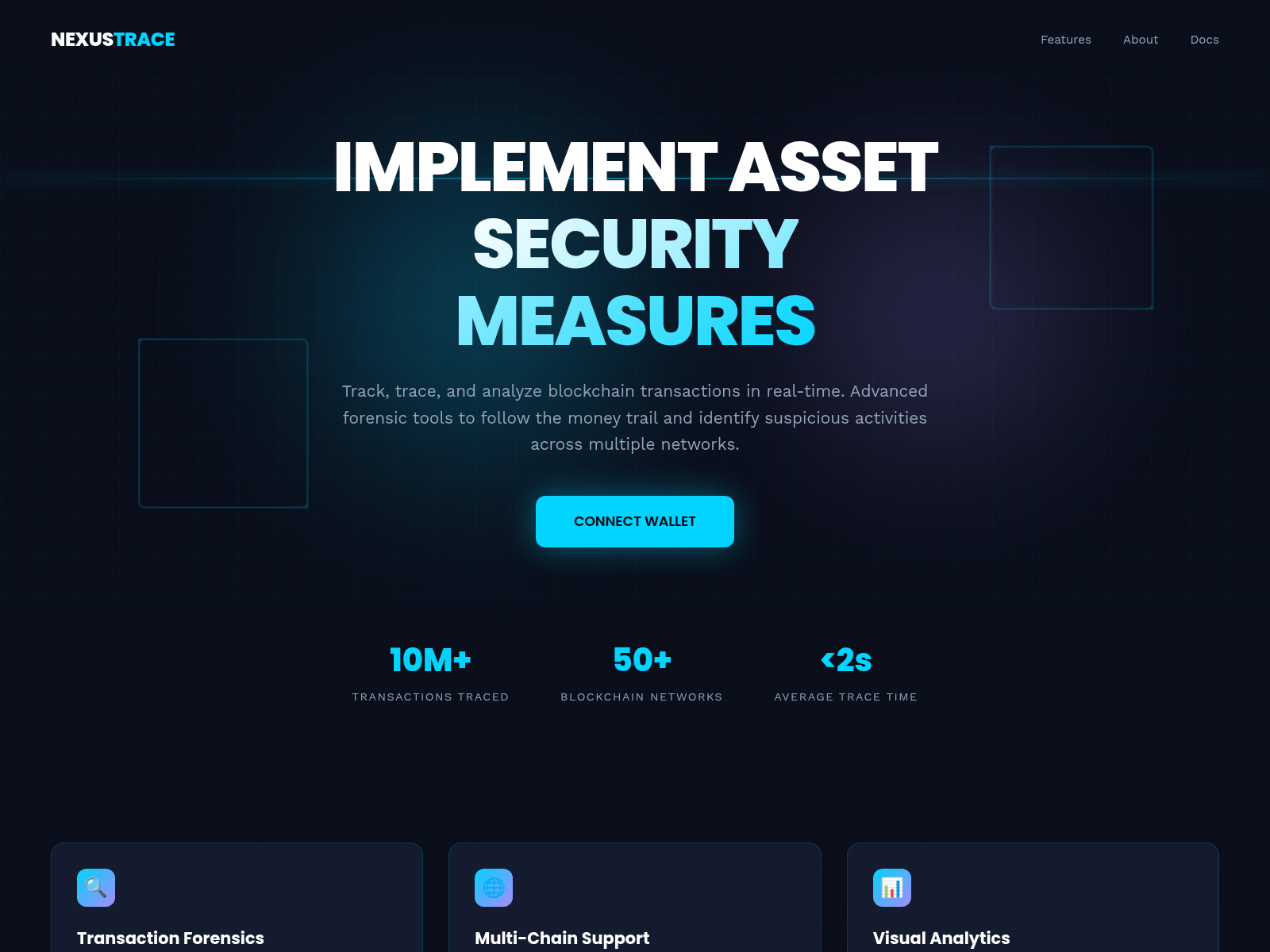 Screenshot of nexustraces.com