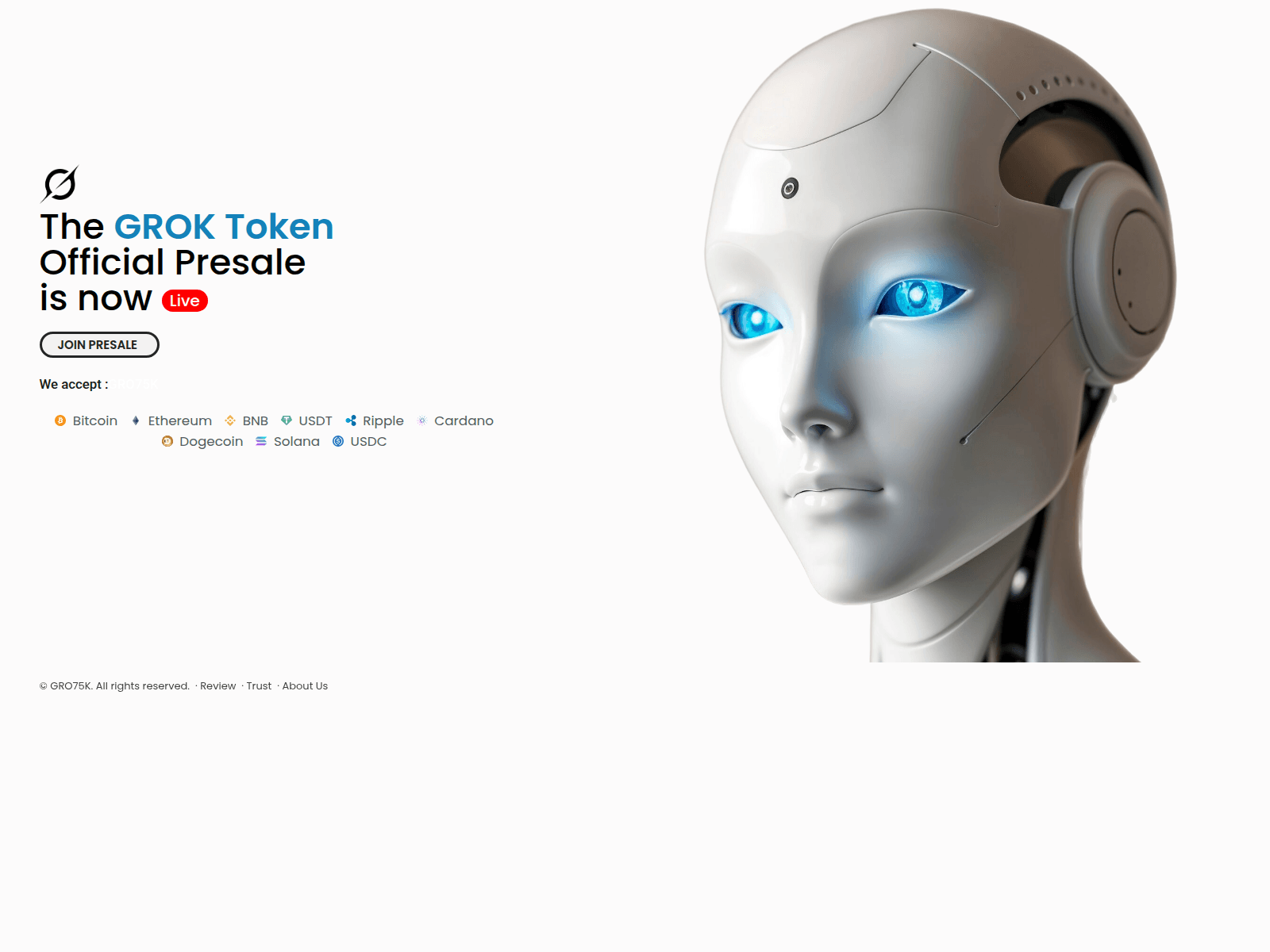 Screenshot of gro75k.com