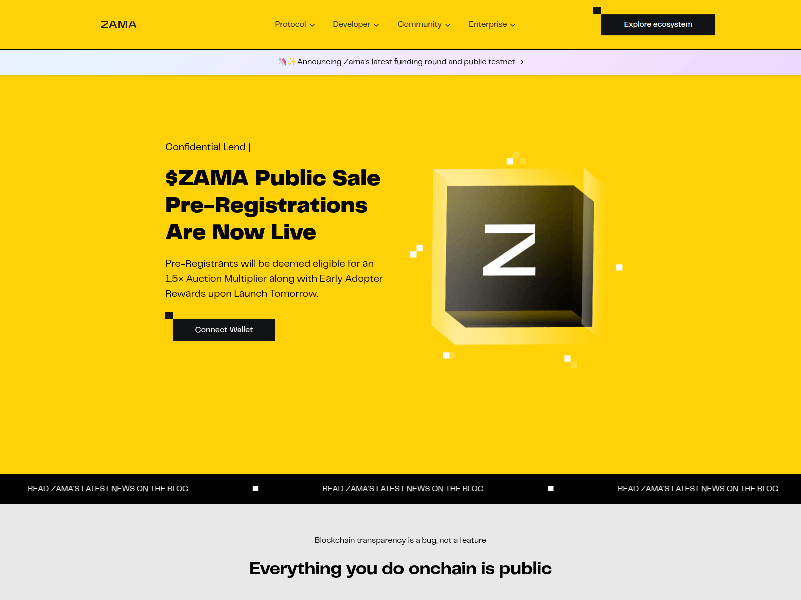 Screenshot of presale-zama.com