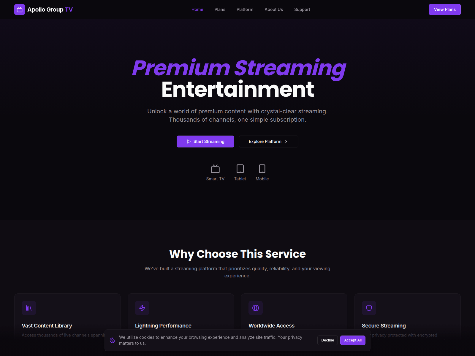 Screenshot of premiumapollo.com