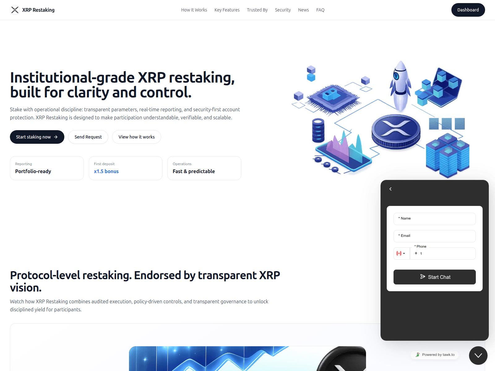 Screenshot of xrptokenrestaking.com