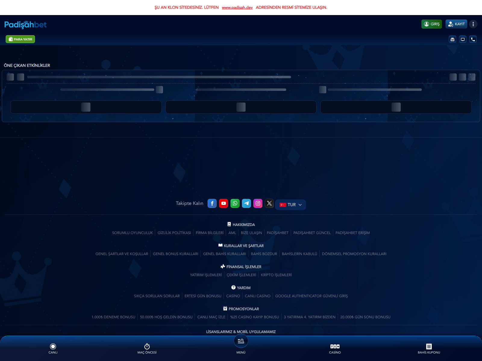 Screenshot of padiisahbet801.com