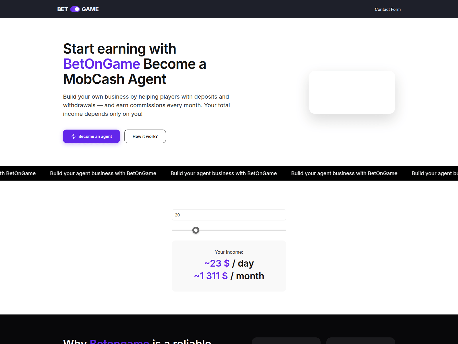 Screenshot of betongameagent.com