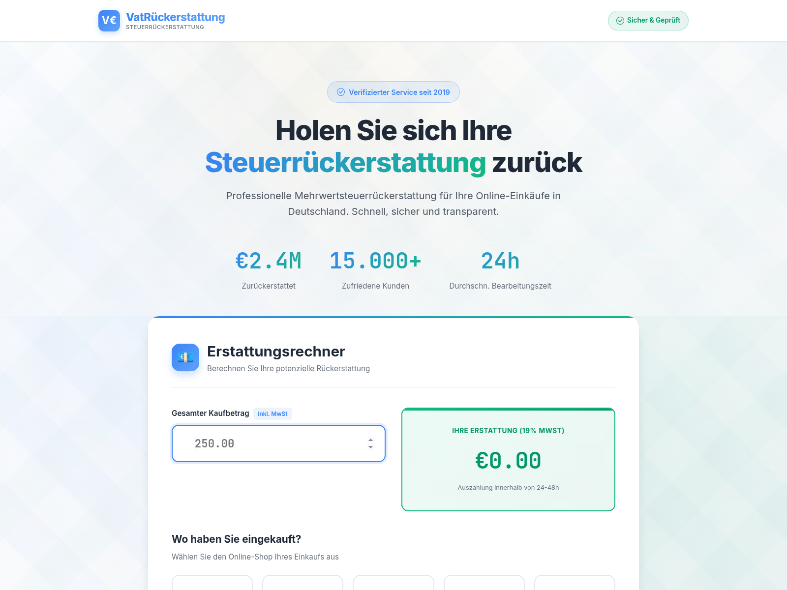 Screenshot of vatrueckerstattung.com