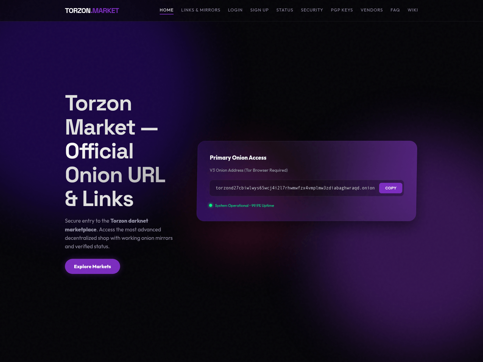 Screenshot of torzonmarketdark.com