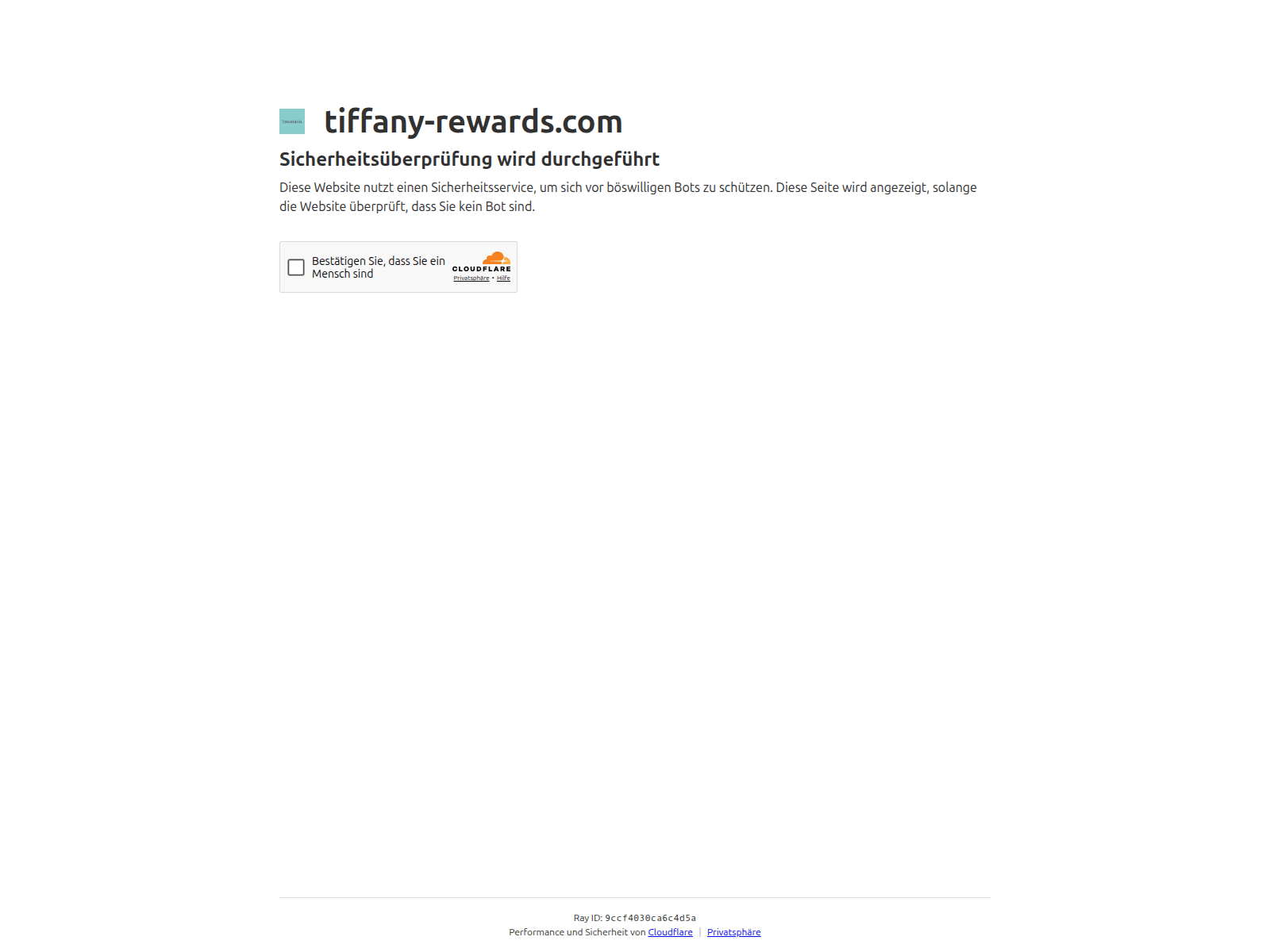 Screenshot of tiffany-rewards.com