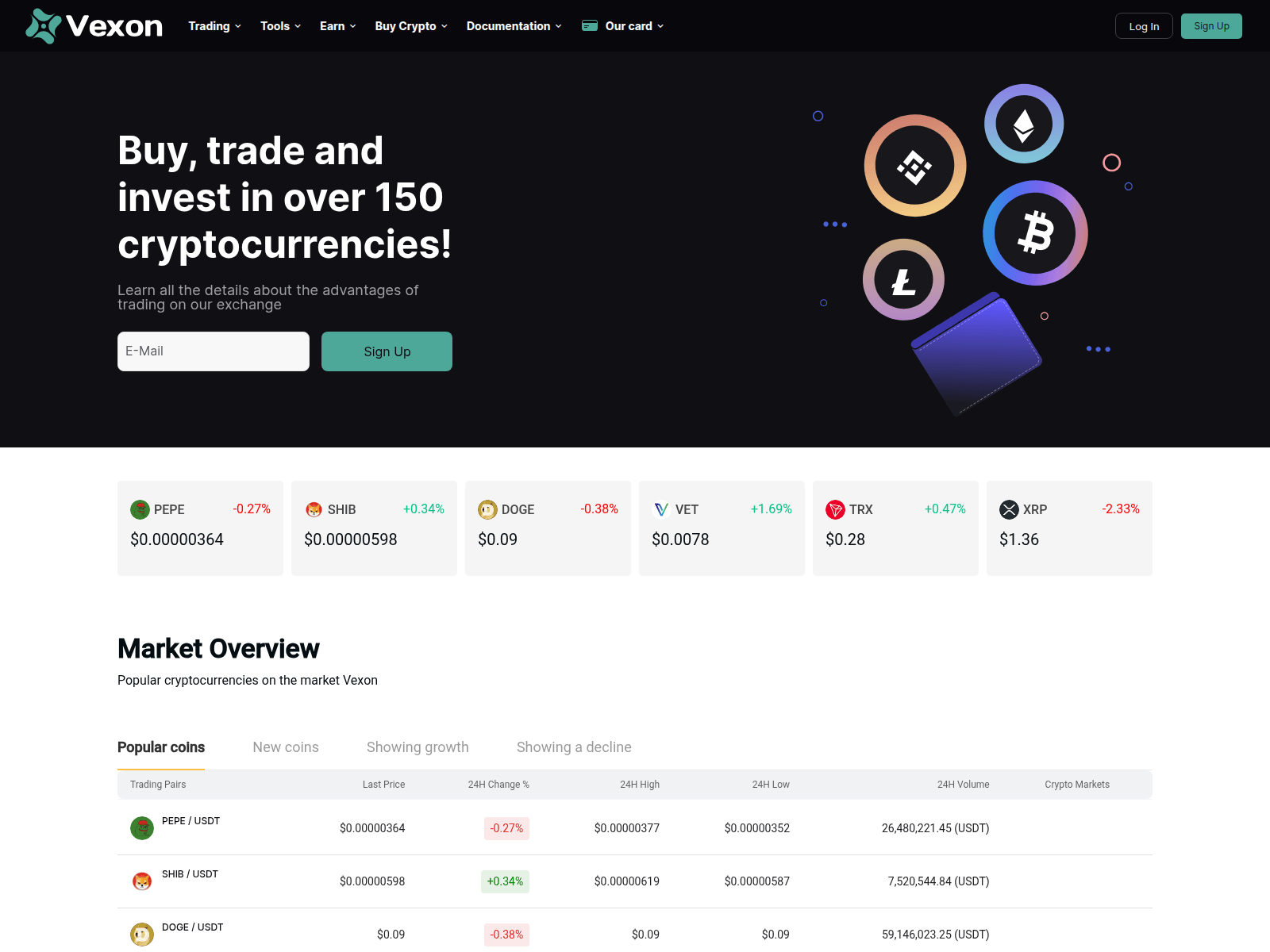 Screenshot of vexontrade.com
