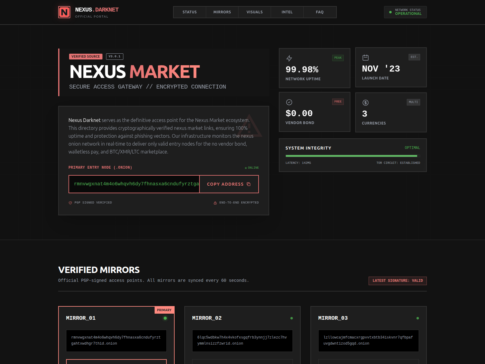 Screenshot of nexus-darknet.digital