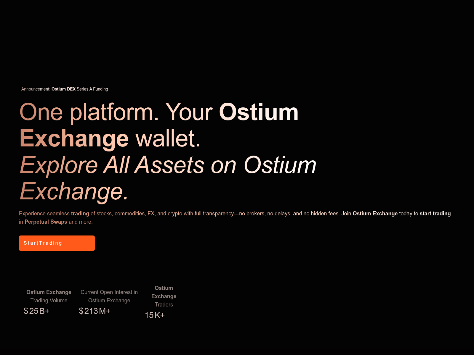 Screenshot of ostium.exchange