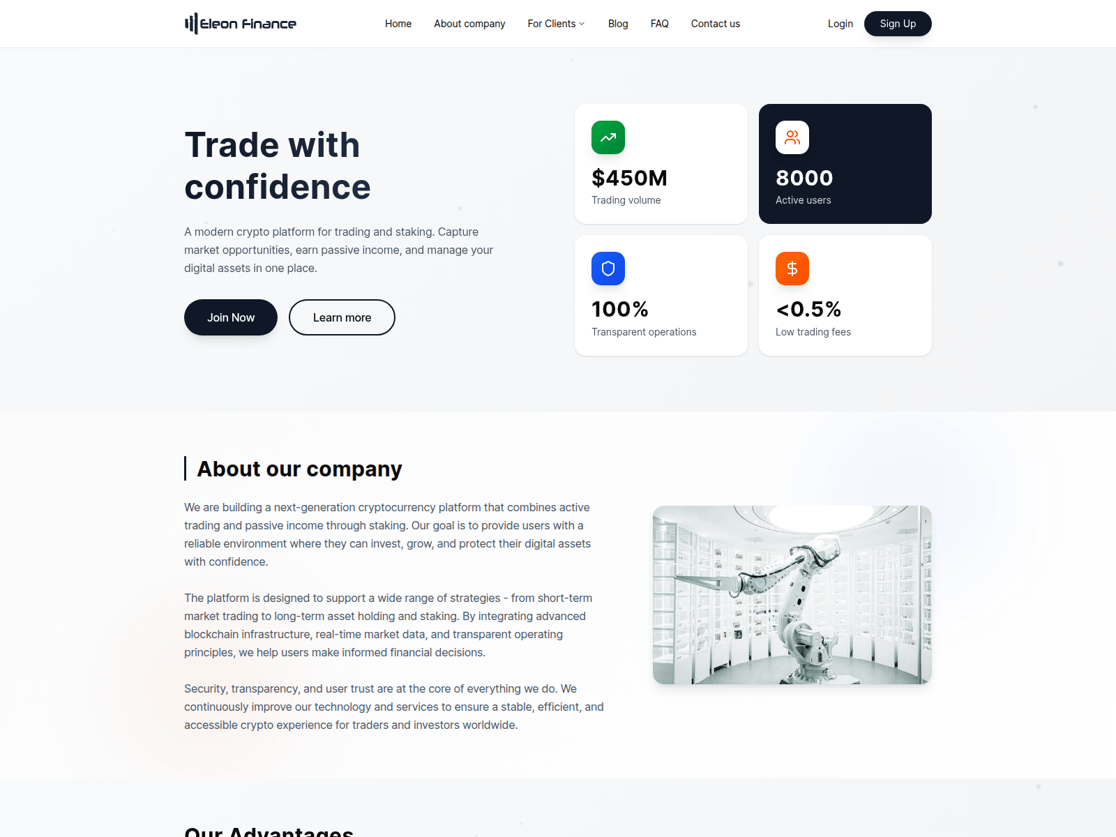Screenshot of eleon.finance