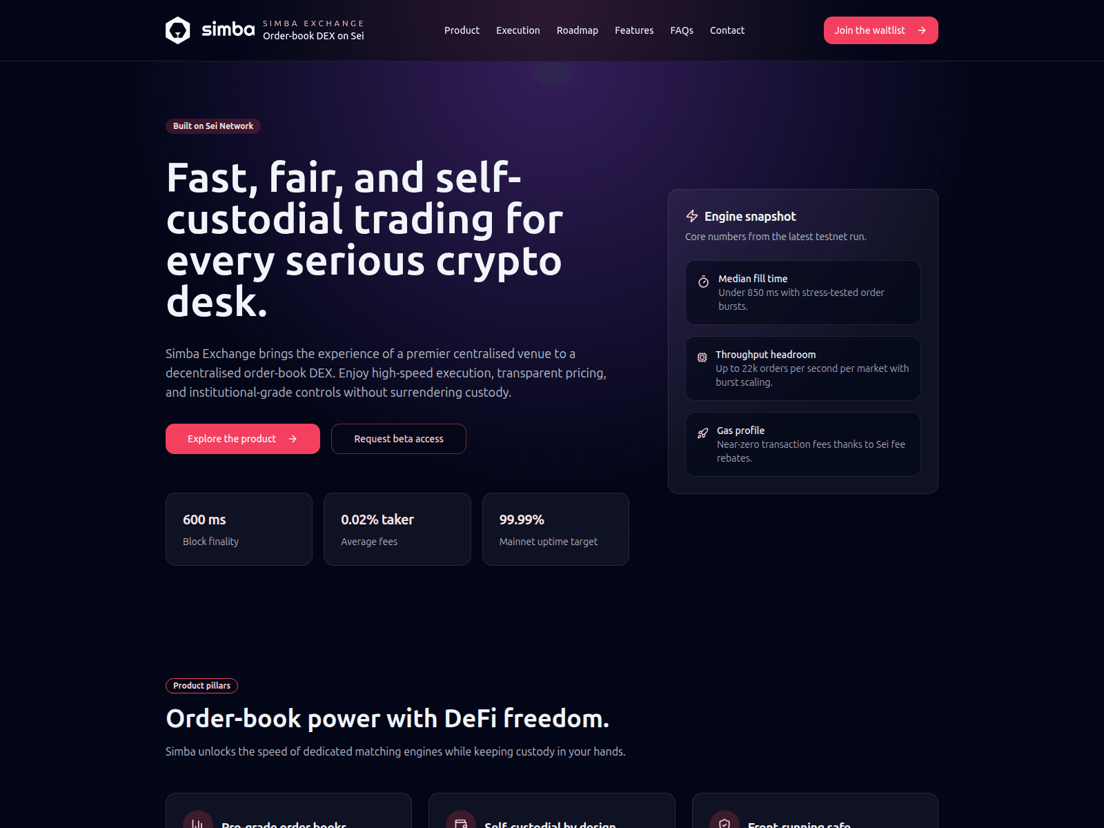 Screenshot of simba-exchange.finance