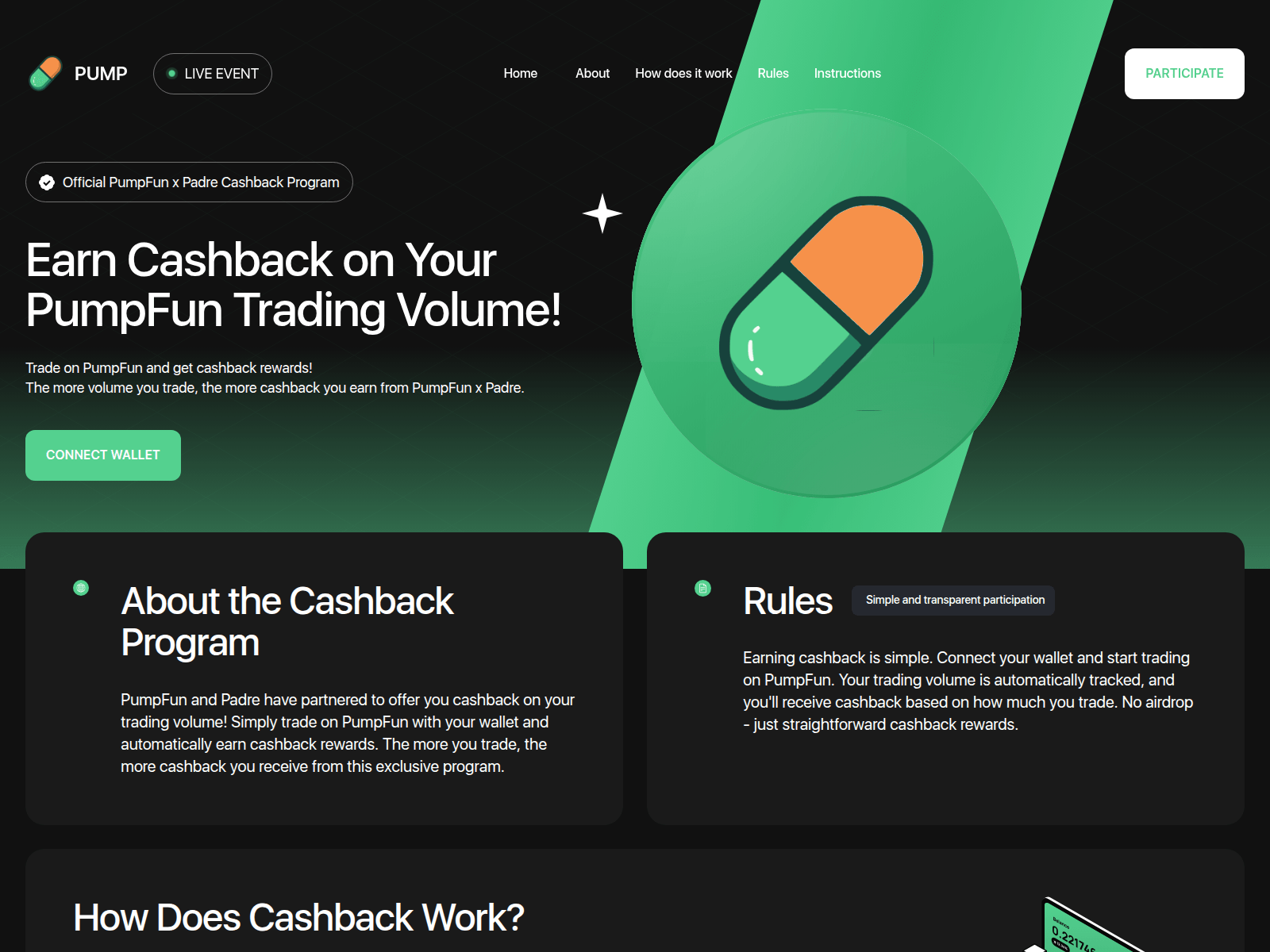 Screenshot of cashbackpadre.fun