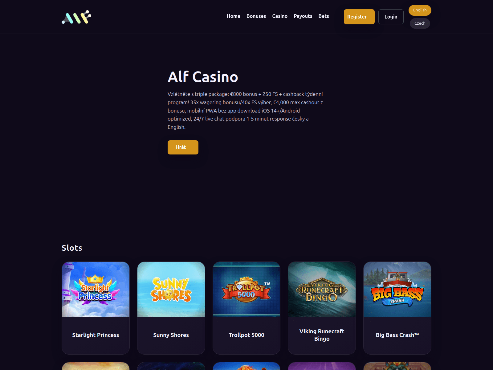 Screenshot of alfcasino.games