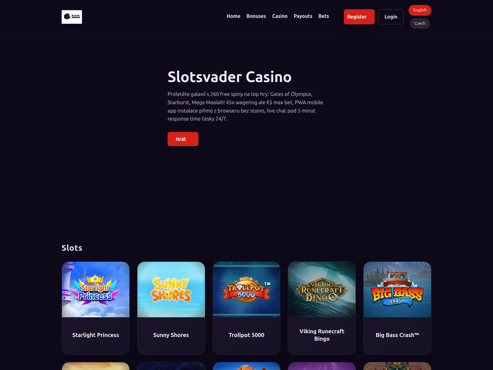 Screenshot of slots-vader.games