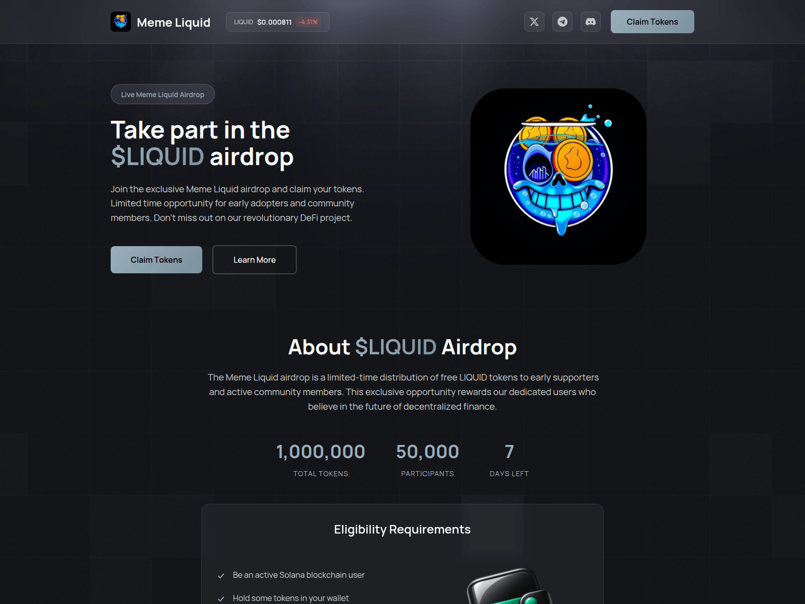 Screenshot of liquid-events.fun