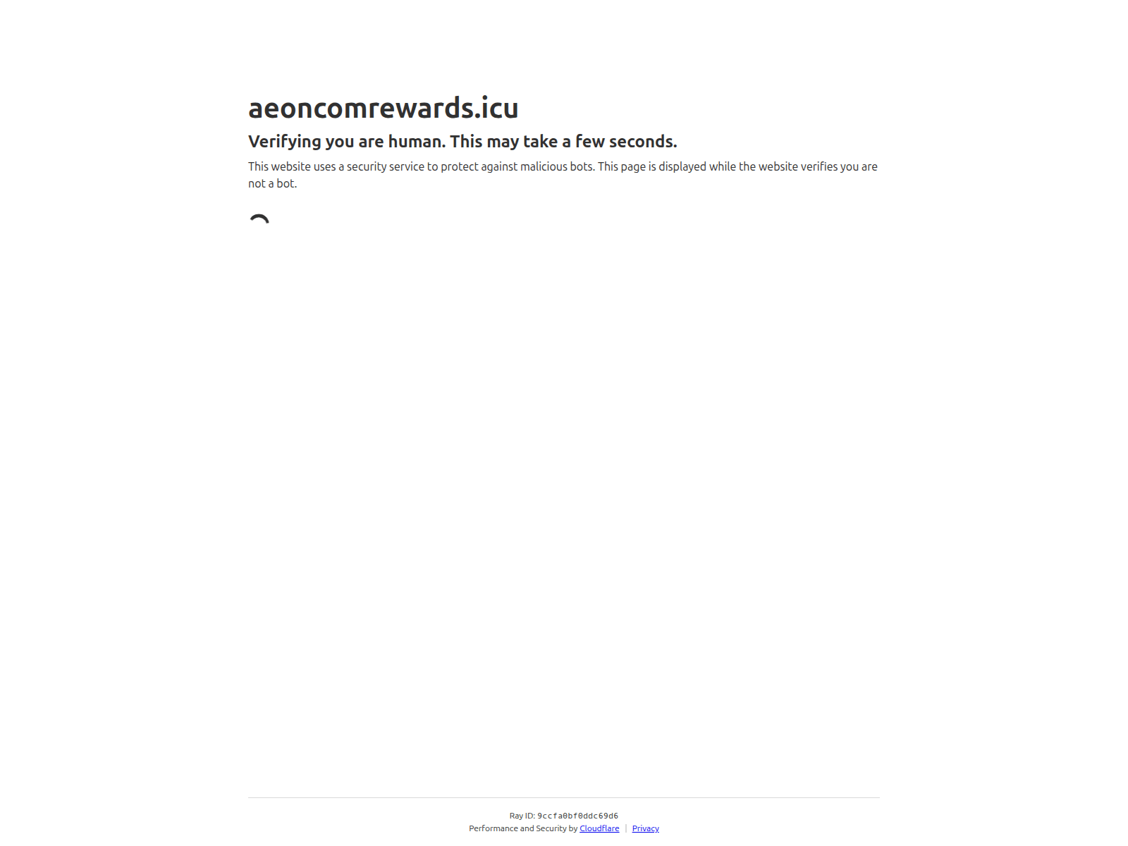 Screenshot of aeoncomrewards.icu