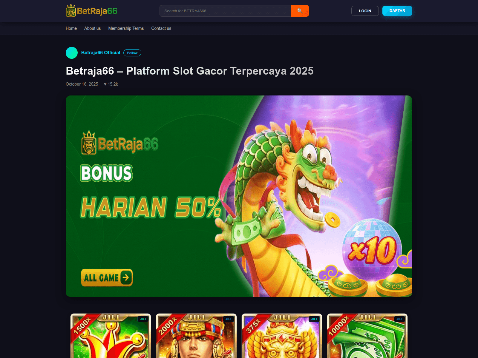 Screenshot of betraja66.info