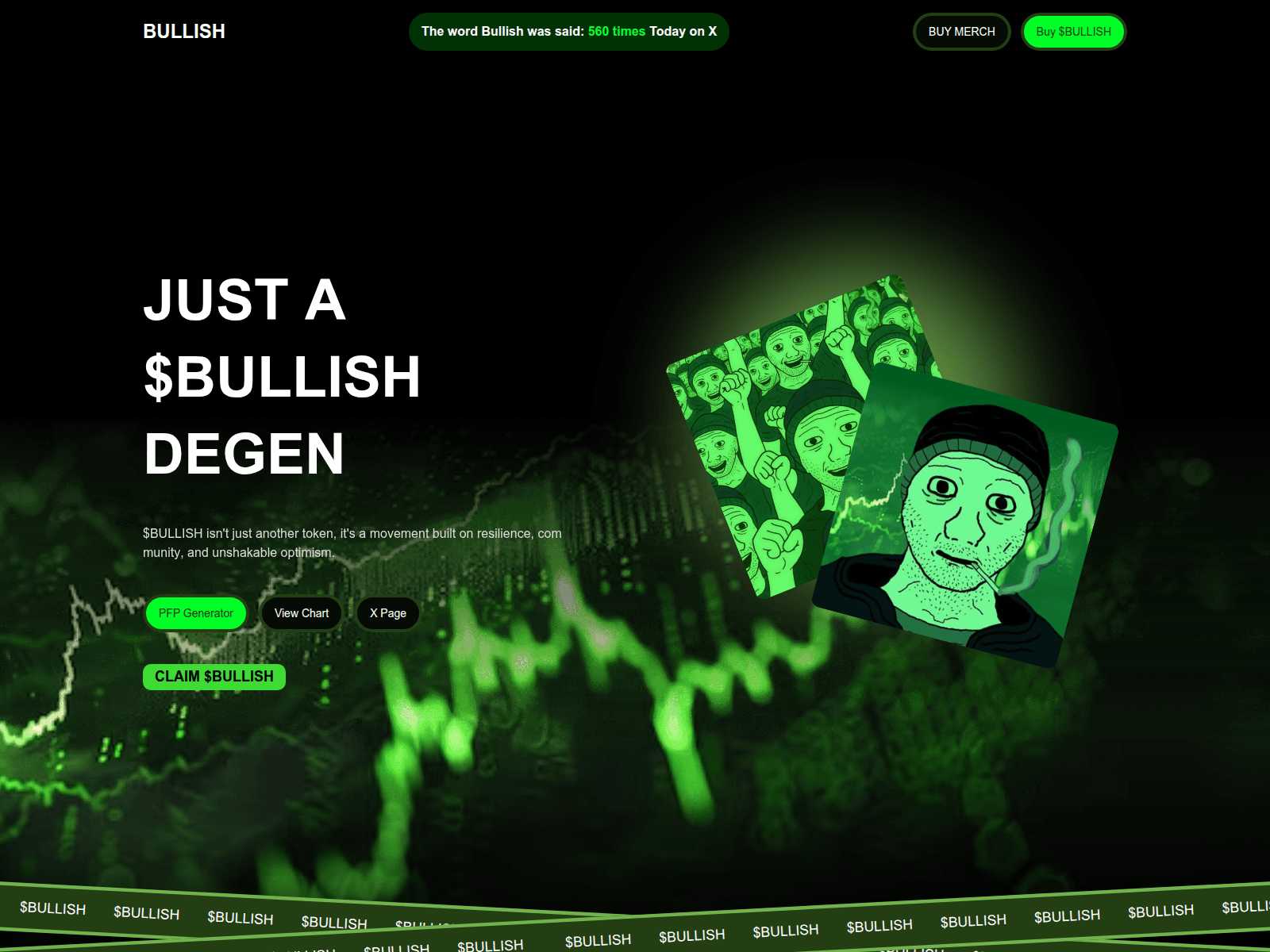 Screenshot of bullishdegentoken.info