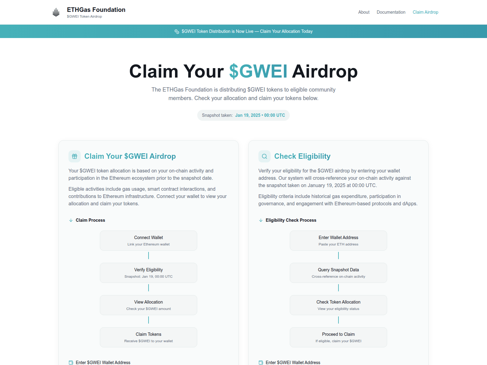 Screenshot of ethgasfoundation.info