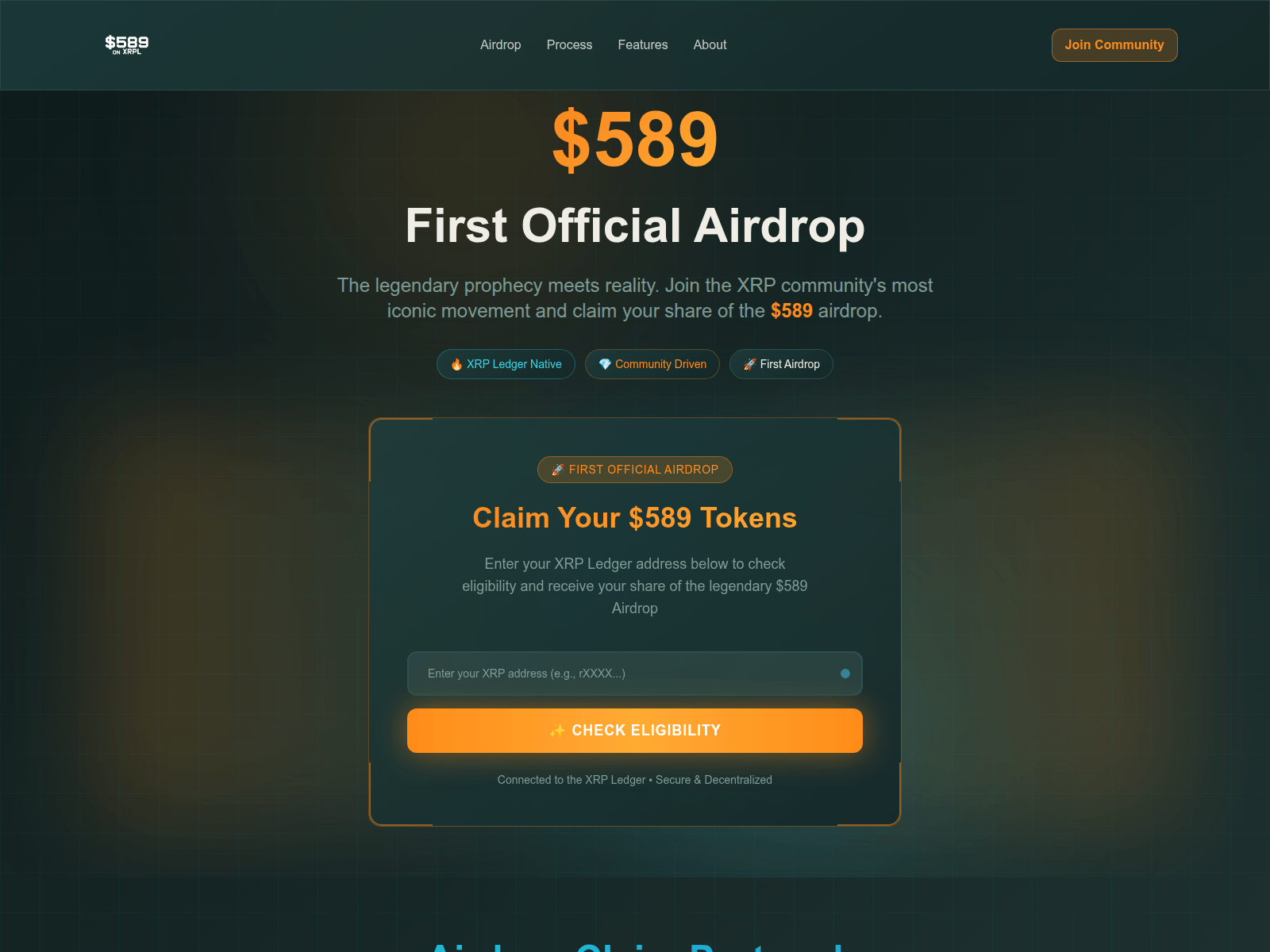 Screenshot of 589onxrpl.info